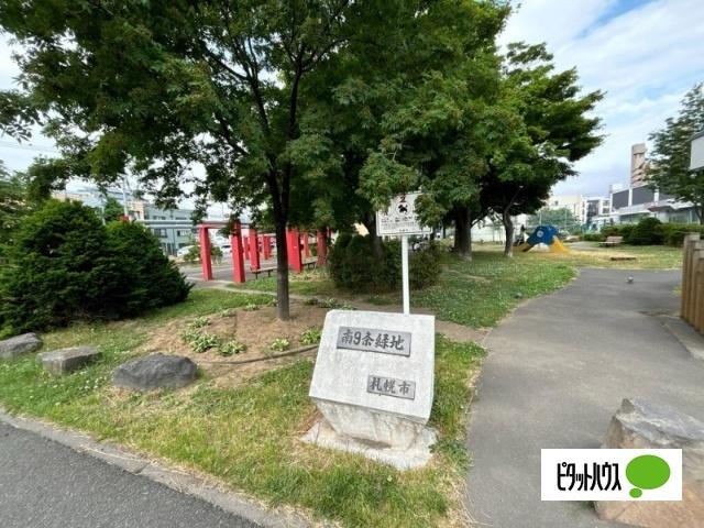 南9条緑地：507m