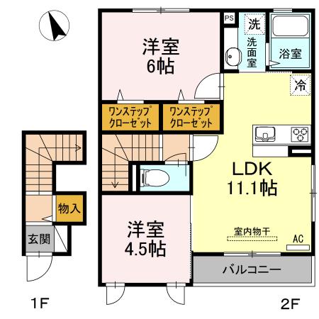 フルールベルテ二番館（203） 間取り図画像