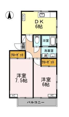 清水ハイム　E（202） 間取り図画像