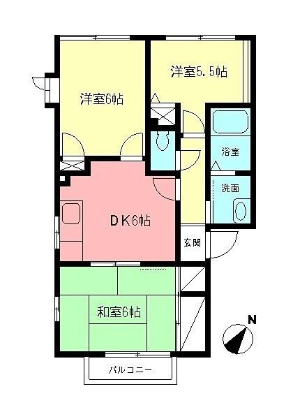 ネオフォンテーヌⅡ（201） 間取り図画像