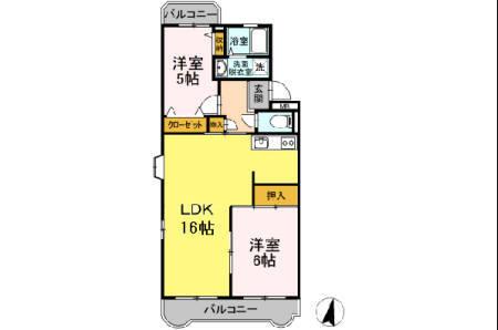 ハビテーションWADAⅢ（306） 間取り図画像