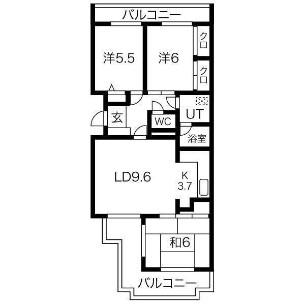 アビタシオンナルセ（203） 間取り図画像