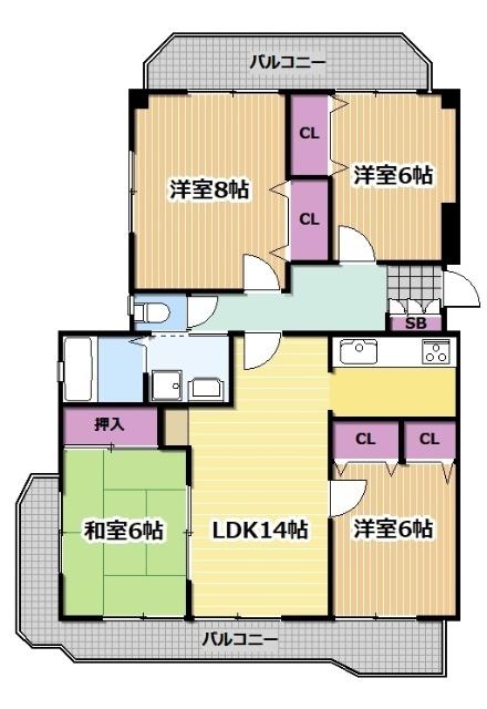 メゾン・ファミール（4D） 間取り図画像