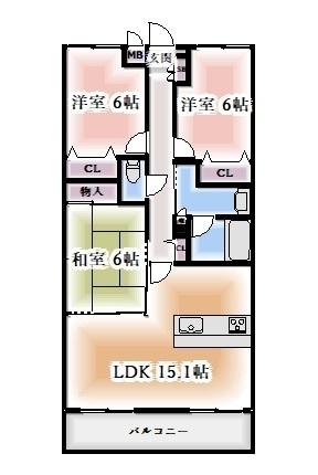 ローレルコート昭和・田面町（303） 間取り図画像