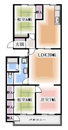 向陽ハイツ（504） 間取り図画像