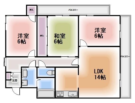 エーデルハイム汐路（203） 間取り図画像