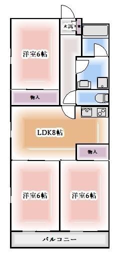 第二ハイツハットリ（303） 間取り図画像