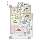 95.08㎡　４ＬＤＫ　３面バルコニー