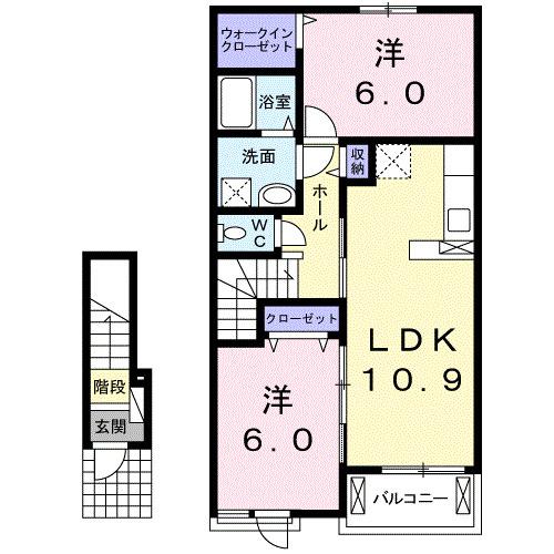サニーコート竹下（203） 間取り図画像