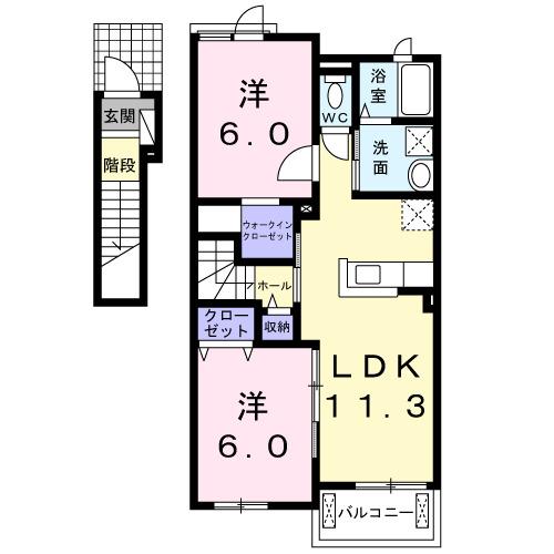 グリッターコートⅡ（202） 間取り図画像