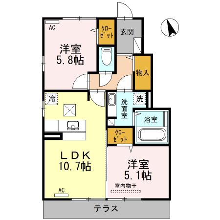 Glanz YUI（105） 間取り図画像