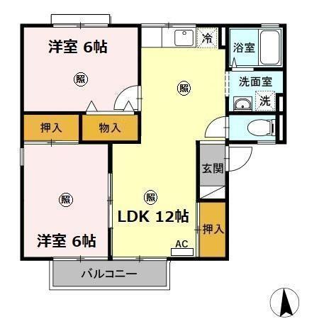 グリーンガーデン　A棟（201） 間取り図画像