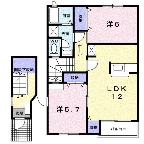サンジュヒルＢ（201） 間取り図画像