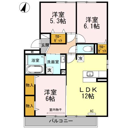 グレンディール　B（201） 間取り図画像