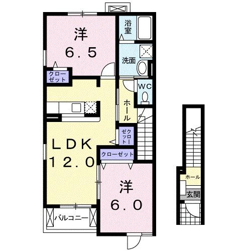 モデルノハサマ２（201） 間取り図画像