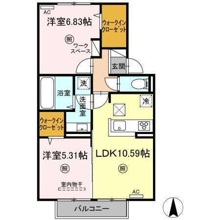 サザンフォレスト　A棟（105） 間取り図画像