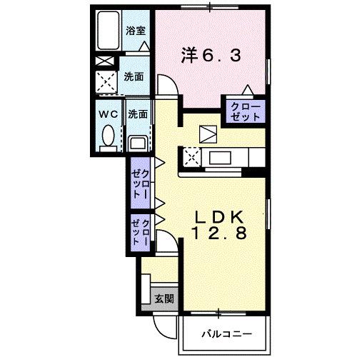 オレンジハイツⅡ（104） 間取り図画像