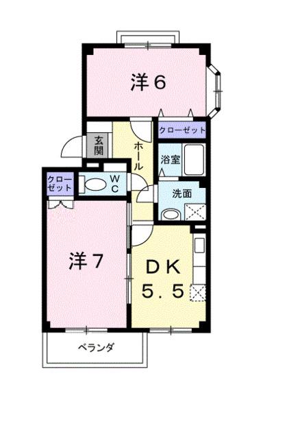 パストラル竹下（201） 間取り図画像