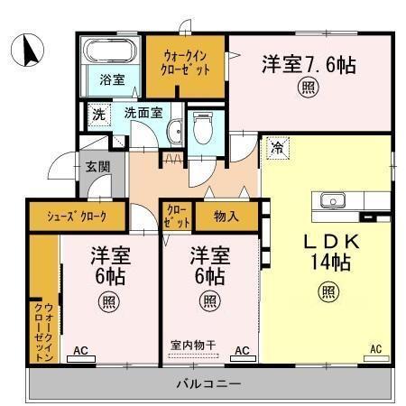 ヴォン・プレミアージュ　B棟（201） 間取り図画像