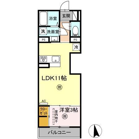 グランリュクス上野丘東（206） 間取り図画像