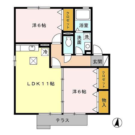 グランドールＴＳＵＢＡＳＡ　Ⅱ（103） 間取り図画像