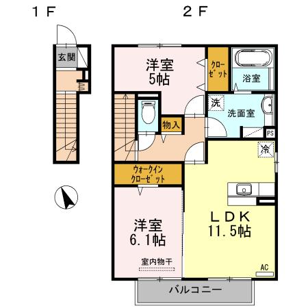 レジデンス竹下（201） 間取り図画像