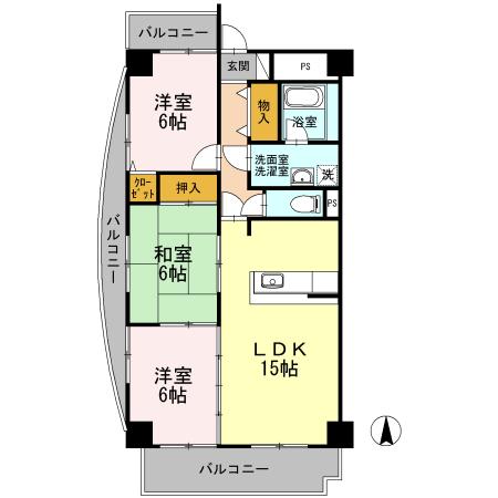 リシェス城崎（301） 間取り図画像