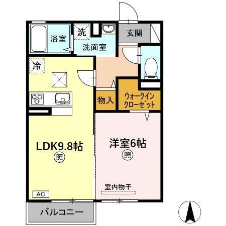 フォルトゥーナ横尾A・B　B棟（102） 間取り図画像