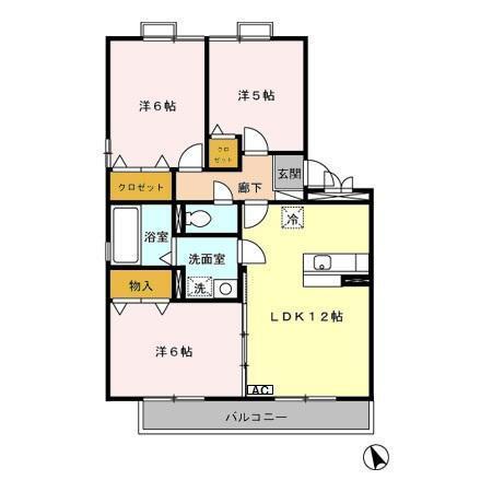 グランドール　A棟（302） 間取り図画像