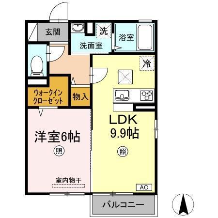 フォルトゥーナ横尾A・B　B棟（101） 間取り図画像