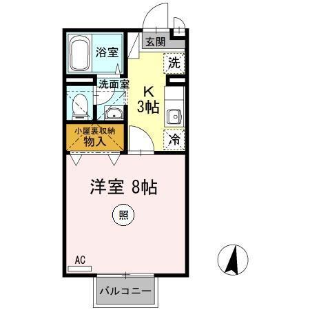 パル秋篠　B棟（202） 間取り図画像