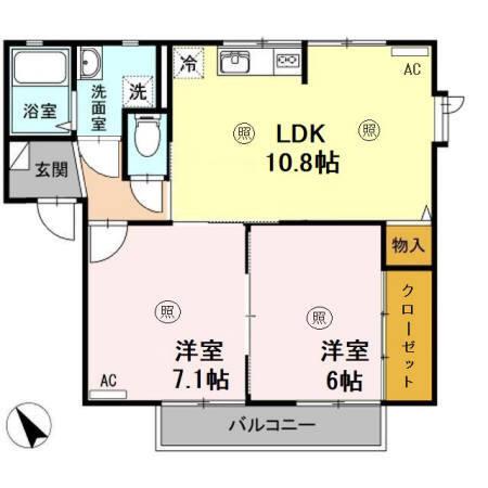 ボヌール羽屋E（202） 間取り図画像