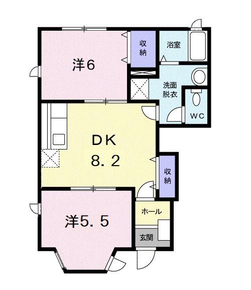 ポートハイツ２号館　Ｂ棟（101） 間取り図画像