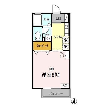 ジュネス牧（205） 間取り図画像