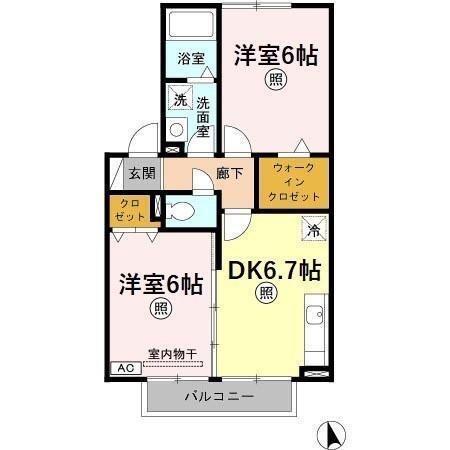 フォレストヴィラ　Ⅱ棟（202） 間取り図画像