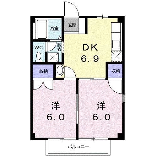 プレミール常行（101） 間取り図画像