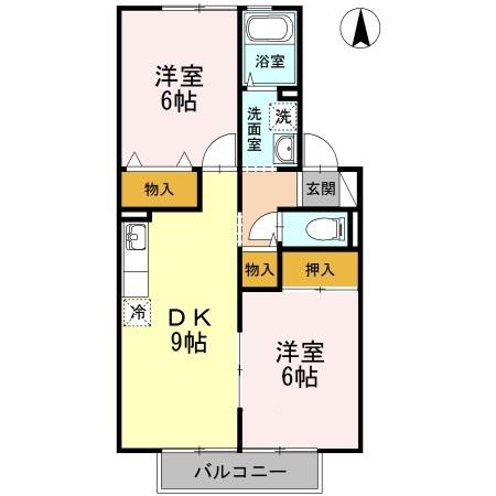 エクレール美濃屋　Ｂ（105） 間取り図画像
