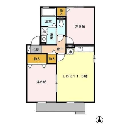 コンフォール花園　Ａ（101） 間取り図画像