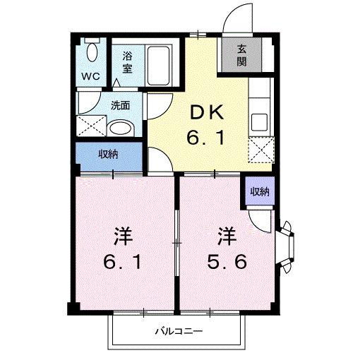 フローラＢ（201） 間取り図画像