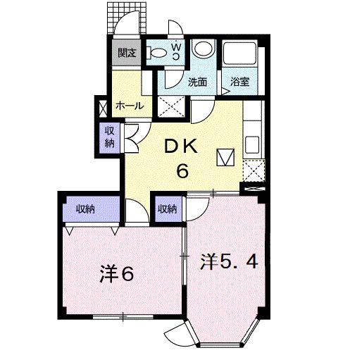 サンライト三屋　Ｂ棟（102） 間取り図画像