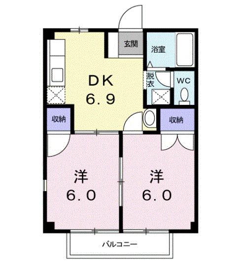 アクティブ平松（205） 間取り図画像