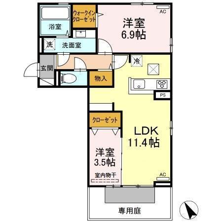 Proud　Ⅱ棟（101） 間取り図画像