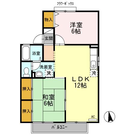エクレール美濃屋　Ａ（201） 間取り図画像