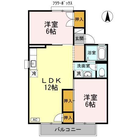 セジュール六本松　A棟（202） 間取り図画像