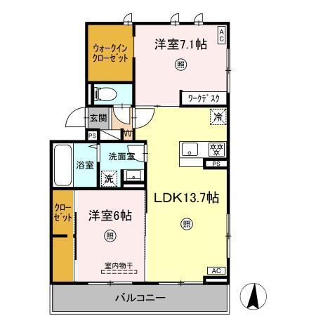 Ciel瑠（201） 間取り図画像