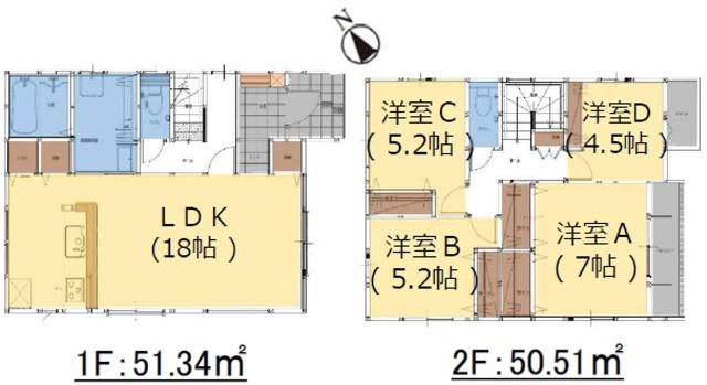 YKT大字羽田１期　１号棟 間取り図画像