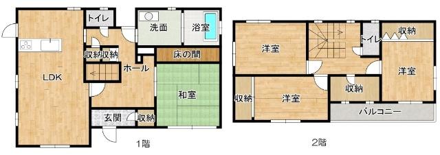 大分市梅が丘中古戸建 間取り図画像
