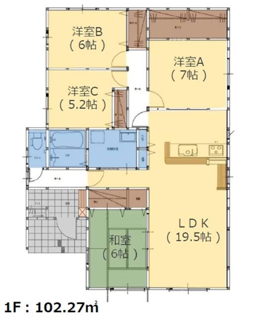 YKT大字中戸次１期　１号棟 間取り図画像