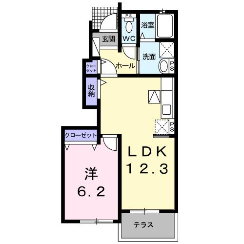 カーサ・フェリーチェ　Ⅰ（102） 間取り図画像
