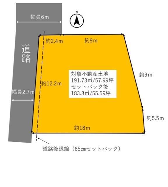 三郷町立野北3丁目　土地　55坪 区画図